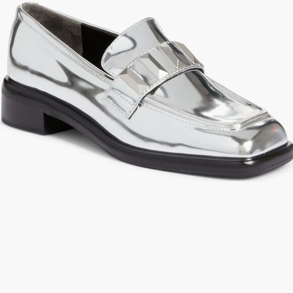 rag & bone Maxwell Loafer – Metallic Silver, Size 37.5 (New) - Picture 1 of 1